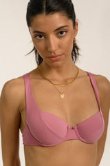 BIKINI DOLLS Valerie underwire balconette bikini top in Dusty Rose