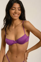 BIKINI DOLLS Jasmine underwire balconette bikini top in Violet