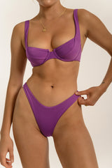 BIKINI DOLLS Valerie underwire balconette bikini top in Violet