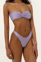 BIKINI DOLLS Naomi classic high cut bikini bottom in Lilac closeup
