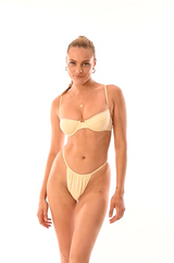 BIKINI DOLLS Jasmine underwire balconette bikini top in Ivory video