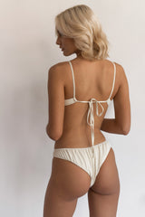 BIKINI DOLLS Arielle ruched bikini bottom in Ivory off white