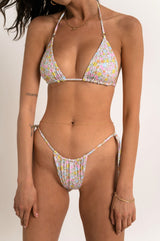 BIKINI DOLLS Gigi minimal bikini bottom with adjustable coverage and side ties in the So Ditsy floral print