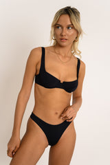 BIKINI DOLLS Naomi classic high cut bikini bottom in Black video