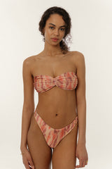 BIKINI DOLLS Naomi high-cut bikini bottom in Sunset Dream print