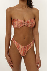 BIKINI DOLLS Naomi high-cut bikini bottom in Sunset Dream print