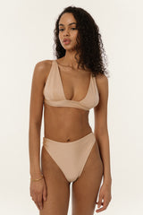 BIKINI DOLLS Sade high-waist bikini bottom in Pearl