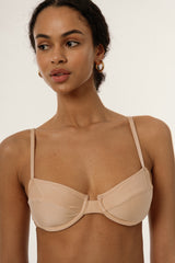 BIKINI DOLLS Jasmine underwire balconette bikini top in Pearl portrait
