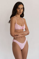 BIKINI DOLLS Arielle ruched bikini bottom in Baby Pink pastel