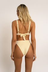 BIKINI DOLLS Sade bralette bikini top in Ivory off white back view