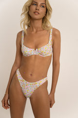 BIKINI DOLLS Naomi classic high cut bikini bottom in the So Ditsy floral print with matching top